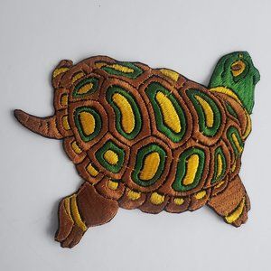 Large Embroidered Turtle Patch Tortoise Applique Nature Pond Animal Lovers